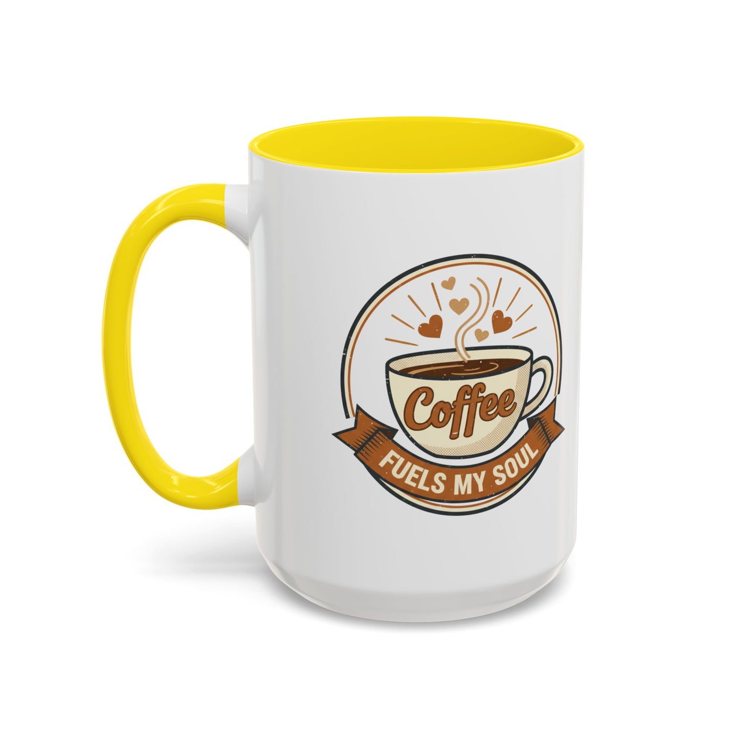 Coffee Mug - "Coffee Fuels My Soul" Accent Ceramic Mug (11/15oz)