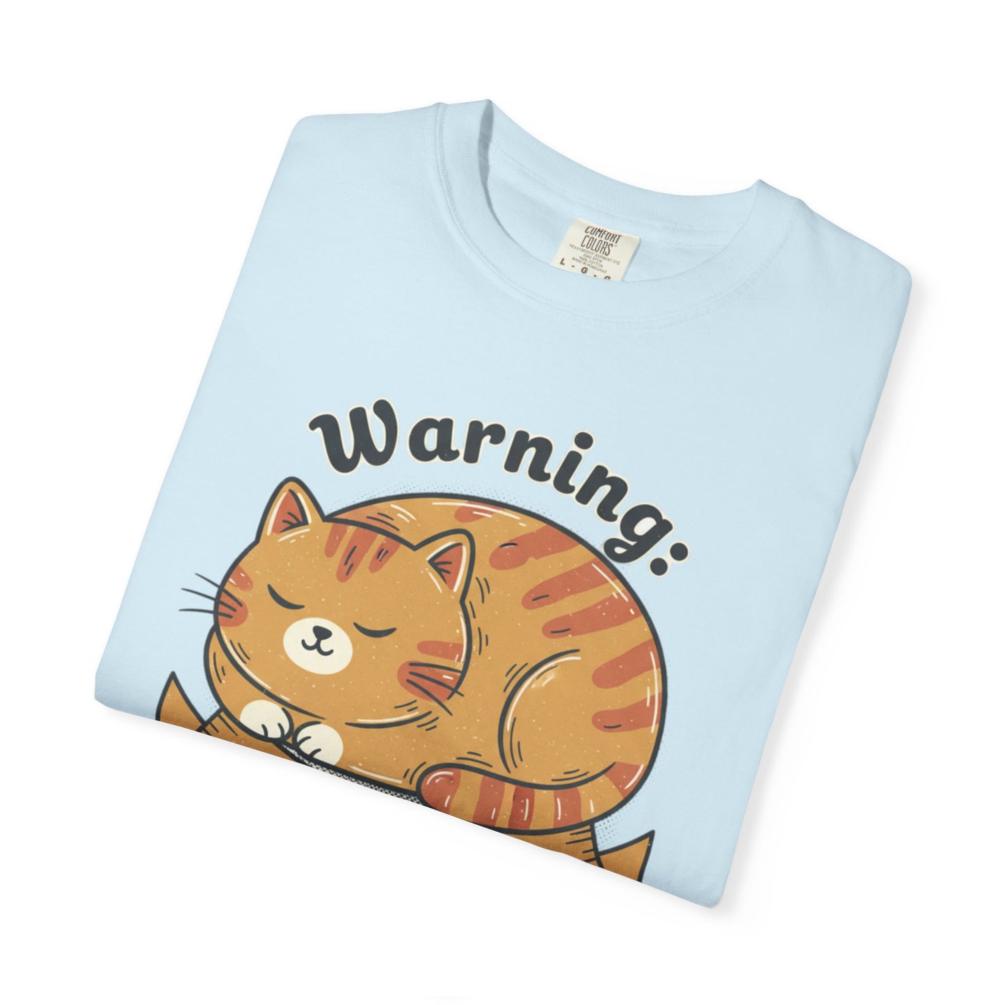 Warning may nap at anytime T-shirt | Sleeping Orange Cat