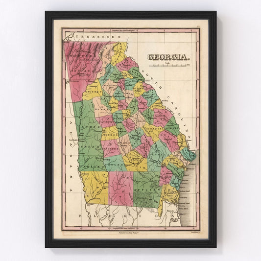 Vintage Map of Georgia 1824