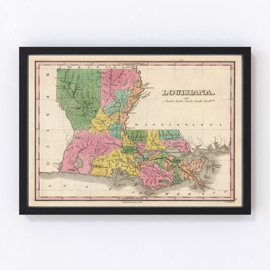 Vintage Map of Louisiana 1824