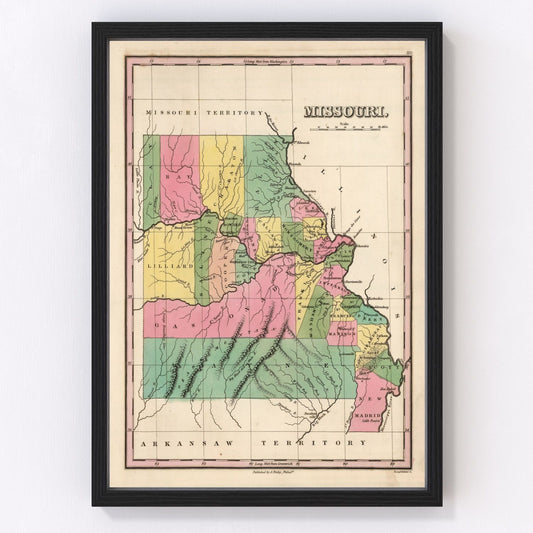 Vintage Map of Missouri 1824