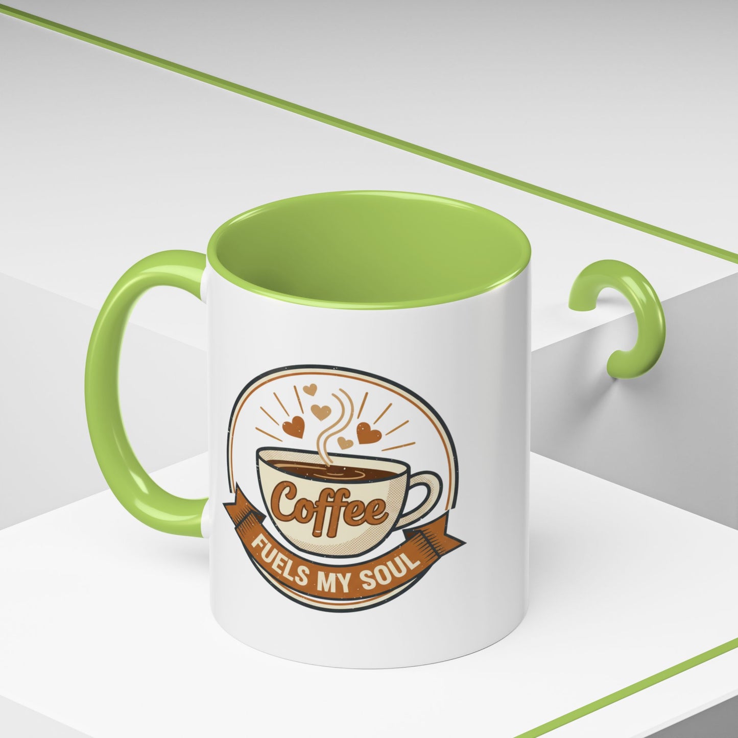 Coffee Mug - "Coffee Fuels My Soul" Accent Ceramic Mug (11/15oz)