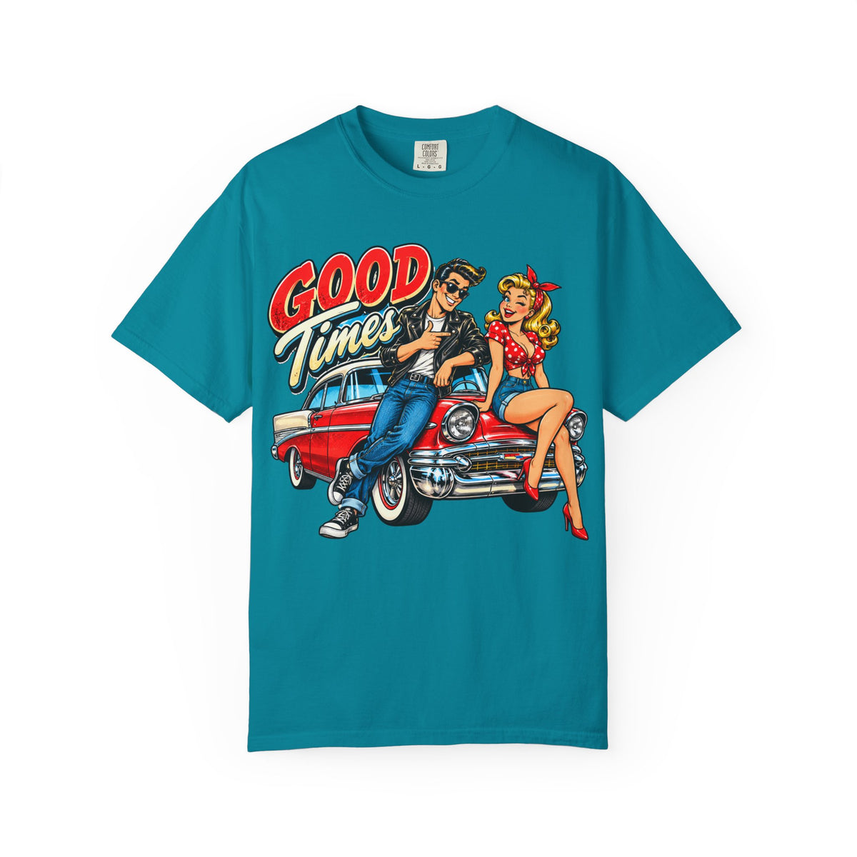 Good Times Retro Car Tee — Vintage 1950s Rockabilly Graphic T‑Shirt