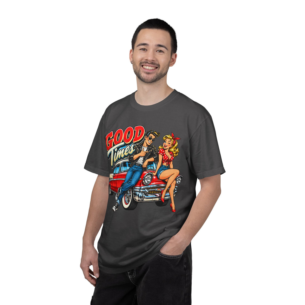 Good Times Retro Car Tee — Vintage 1950s Rockabilly Graphic T‑Shirt