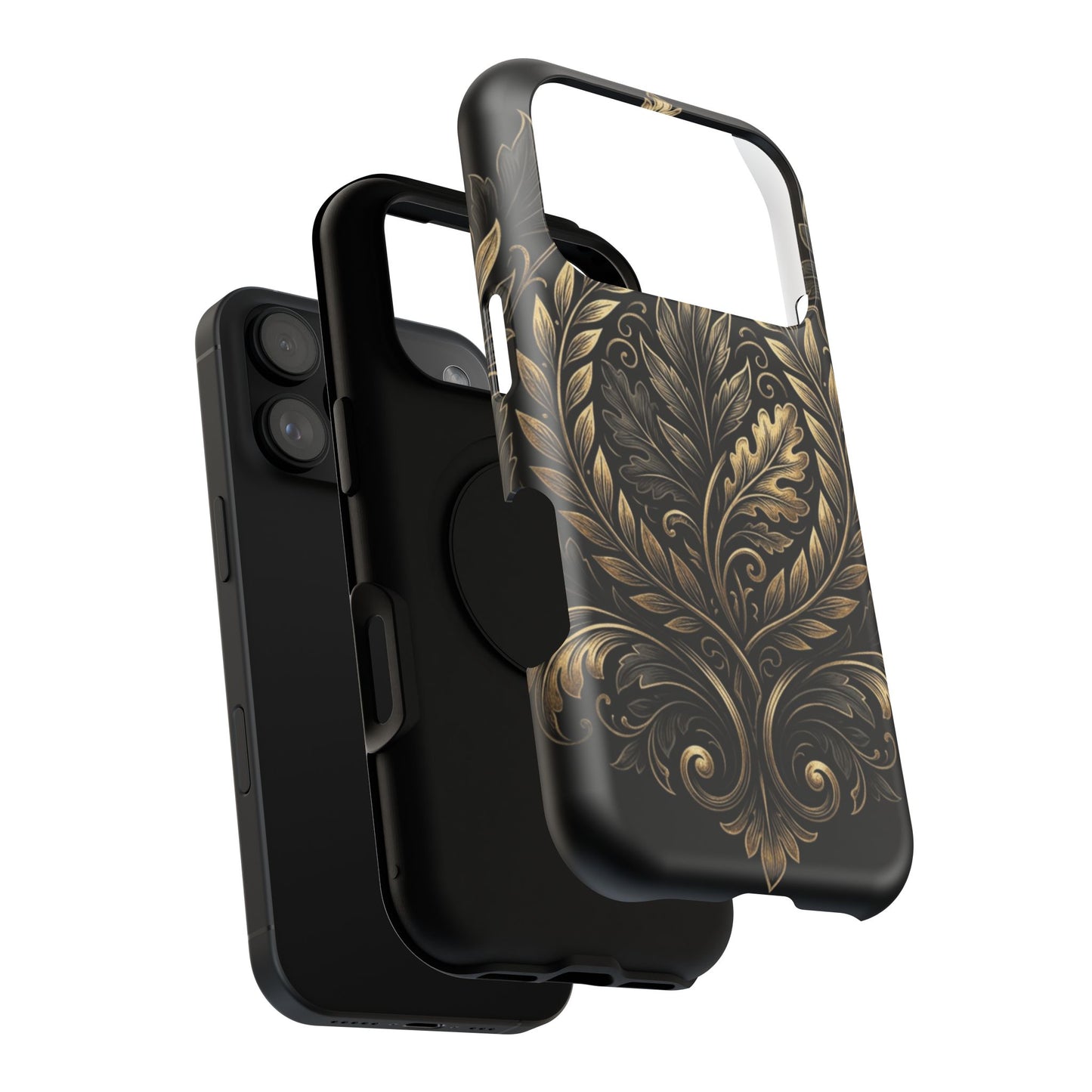 Baroque Gold Leaf Phone Case — Impact-Resistant Protective Cover