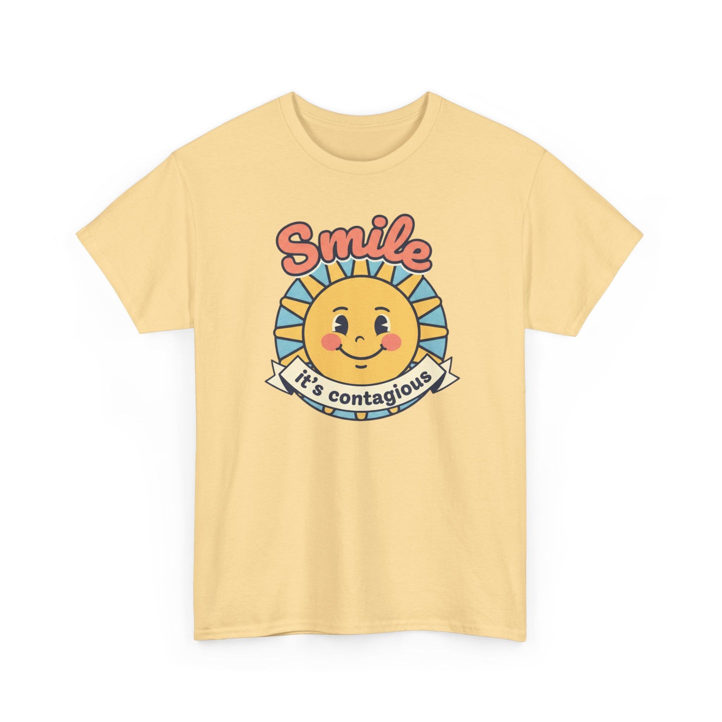 Smiling Sun "Smile It's Contagious" Tee | Cute Retro Sunshine Tee