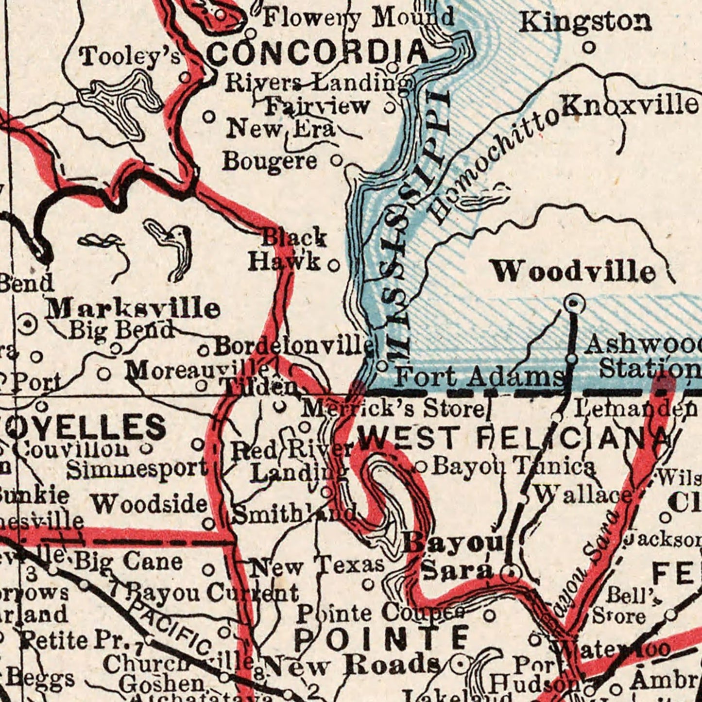 Vintage Map of Louisiana 1893