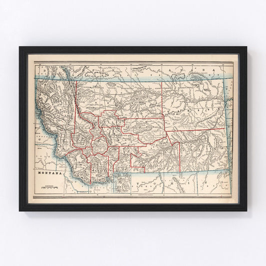 Vintage Map of Montana 1893