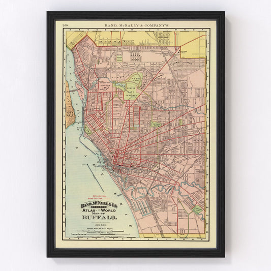 Vintage Map of Buffalo, New York 1897