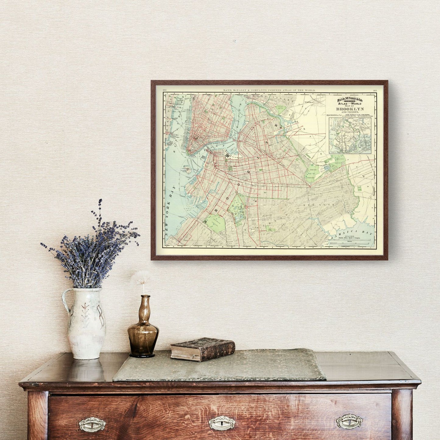 Vintage Map of Brooklyn, New York 1897