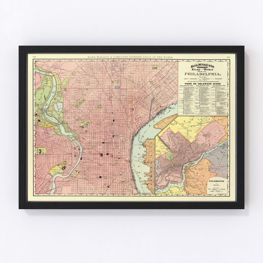 Vintage Map of Philadelphia, Pennsylvania 1897