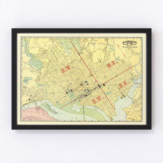 Vintage Map of Washington, DC 1897