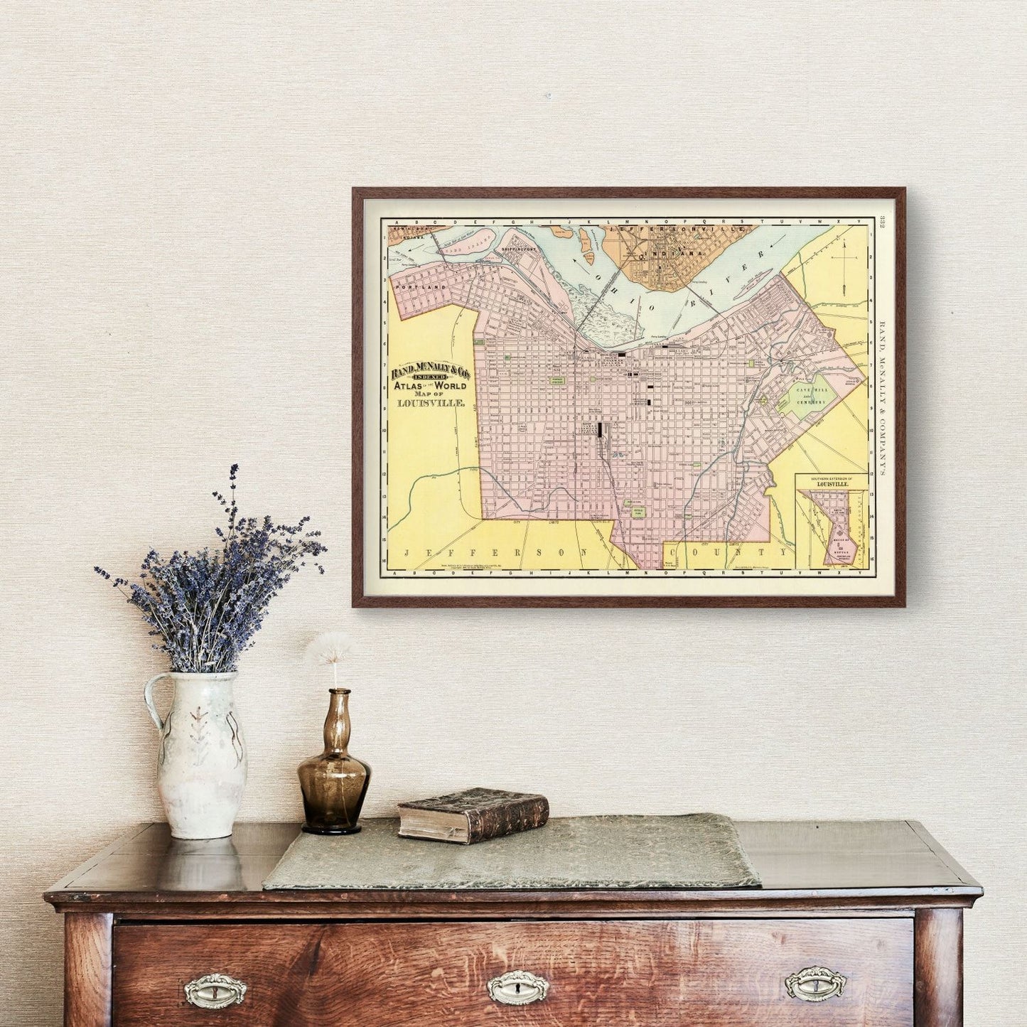Vintage Map of Louisville, Kentucky 1897