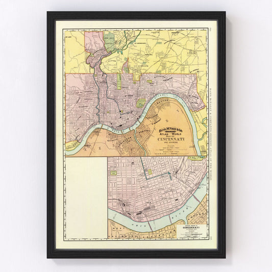 Vintage Map of Cincinnati, Ohio 1897