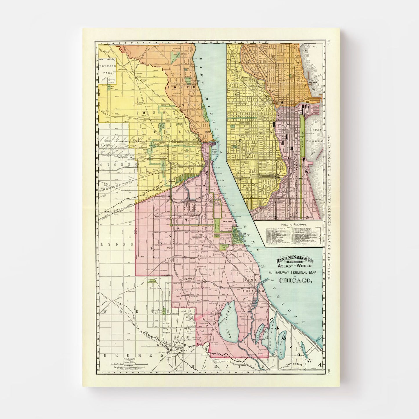 Vintage Map of Chicago, Illinois 1897