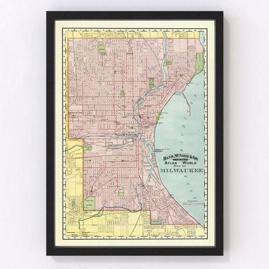 Vintage Map of Milwaukee, Wisconsin 1897