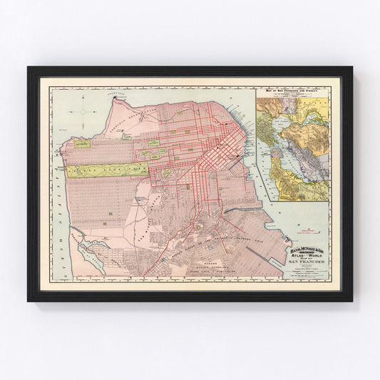 Vintage Map of San Francisco, California 1897