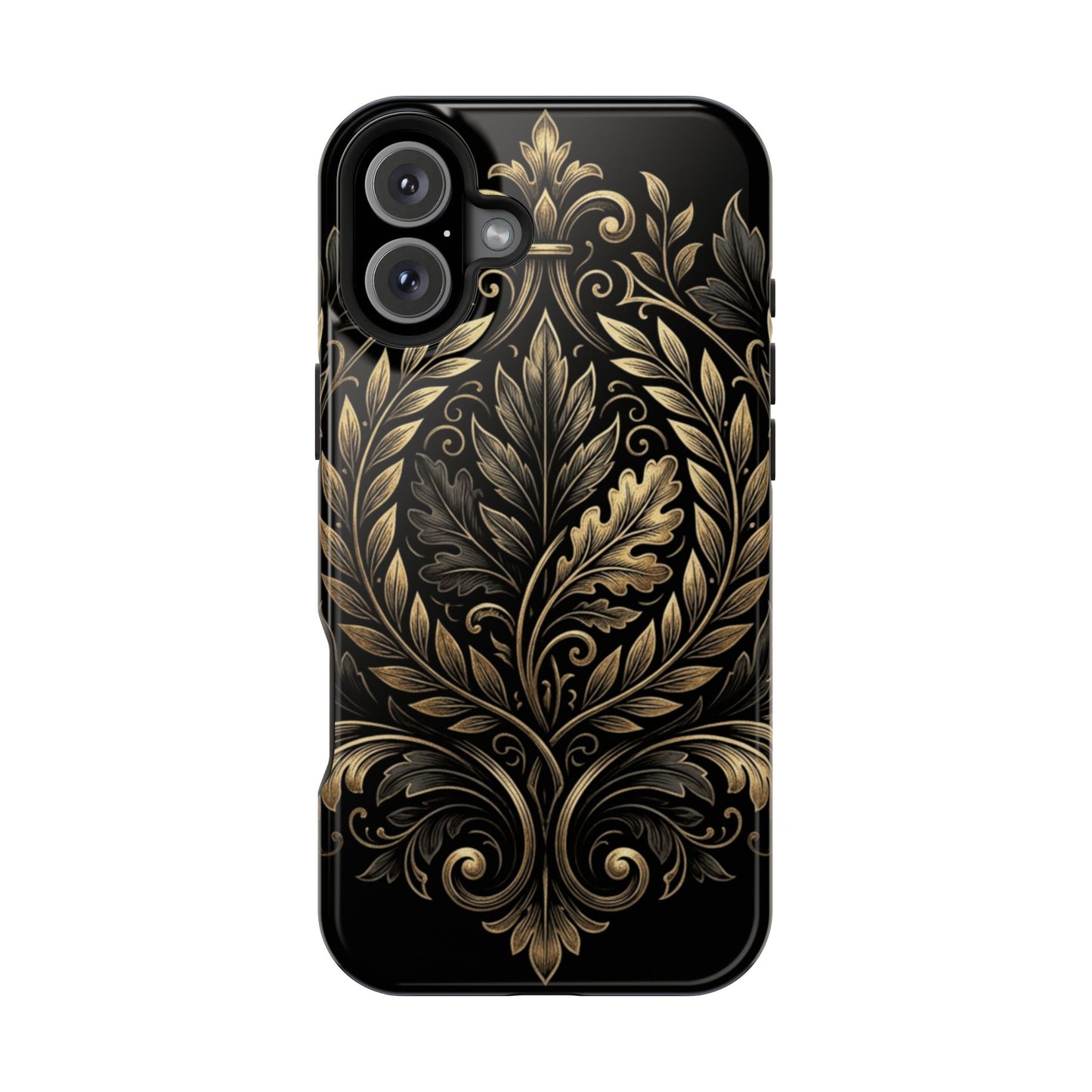 Baroque Gold Leaf Phone Case — Impact-Resistant Protective Cover