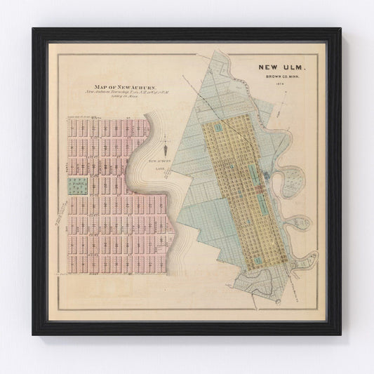 Vintage Map of New Auburn, Minnesota 1874