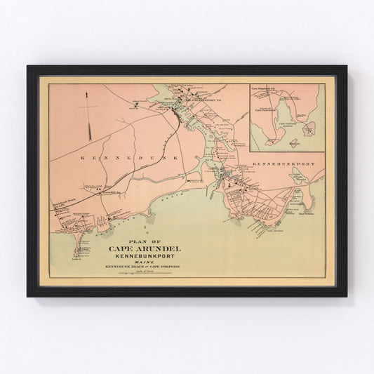 Vintage Map of Cape Porpoise, Maine 1894