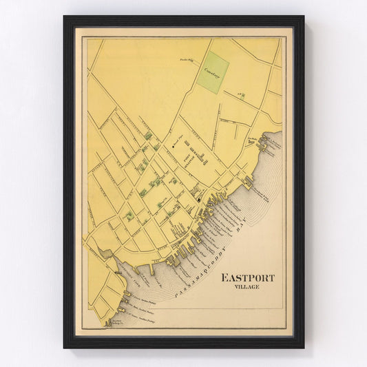 Vintage Map of Eastport, Maine 1894