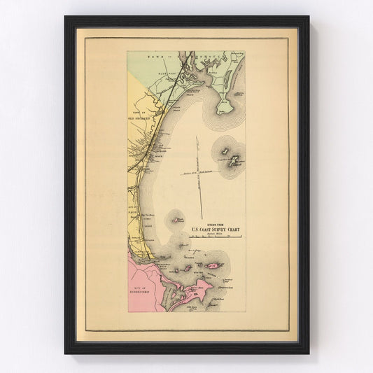 Vintage Map of Scarborough, Maine 1894