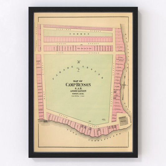 Vintage Map of Camp Benson, Maine 1894