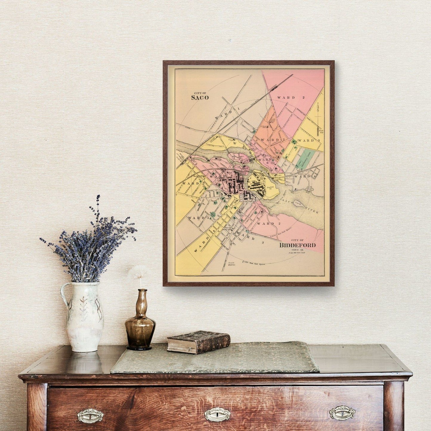 Vintage Map of Biddeford, Maine 1894