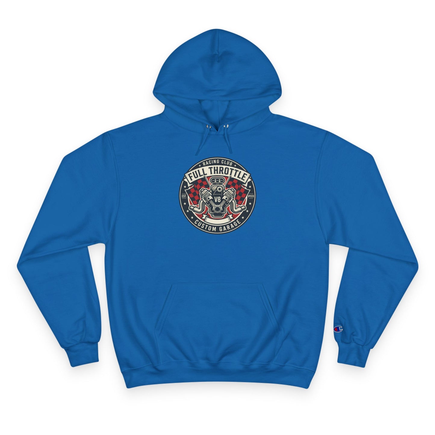 Full Throttle Champion Hoodie — Vintage Racing Graphic