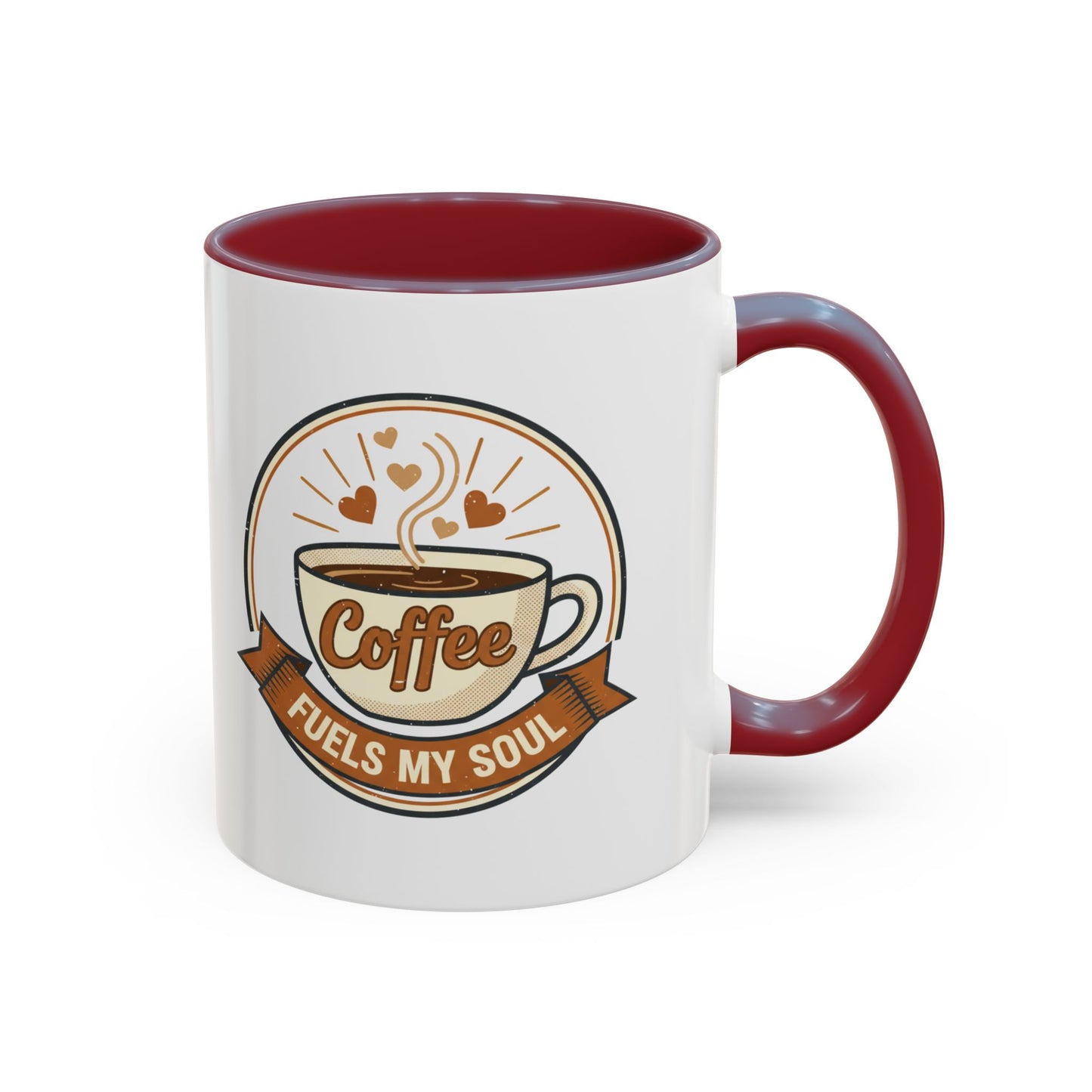 Coffee Mug - "Coffee Fuels My Soul" Accent Ceramic Mug (11/15oz)