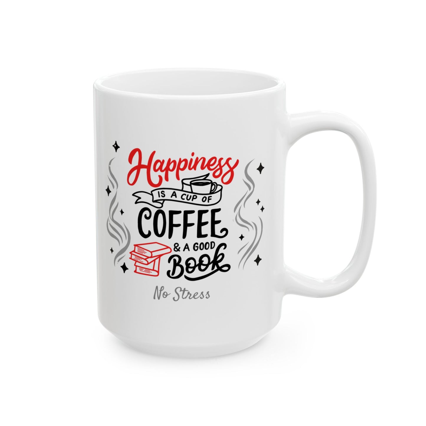 Ceramic Mug — "Happiness" Cute Confetti Coffee Mug (11oz/15oz)