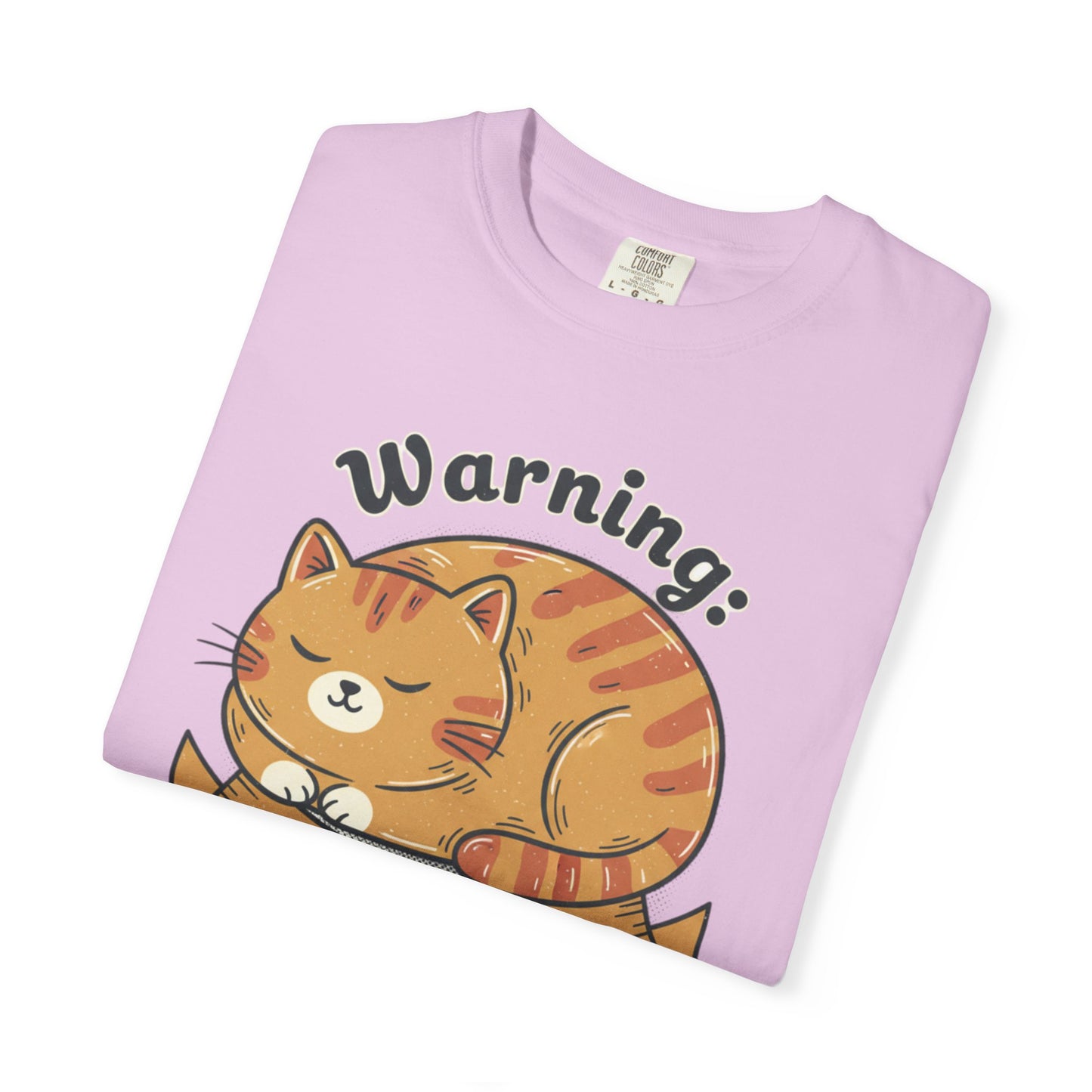 Warning may nap at anytime T-shirt | Sleeping Orange Cat