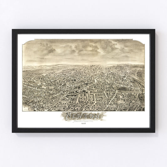 Vintage Map of Newton, Massachusetts 1897