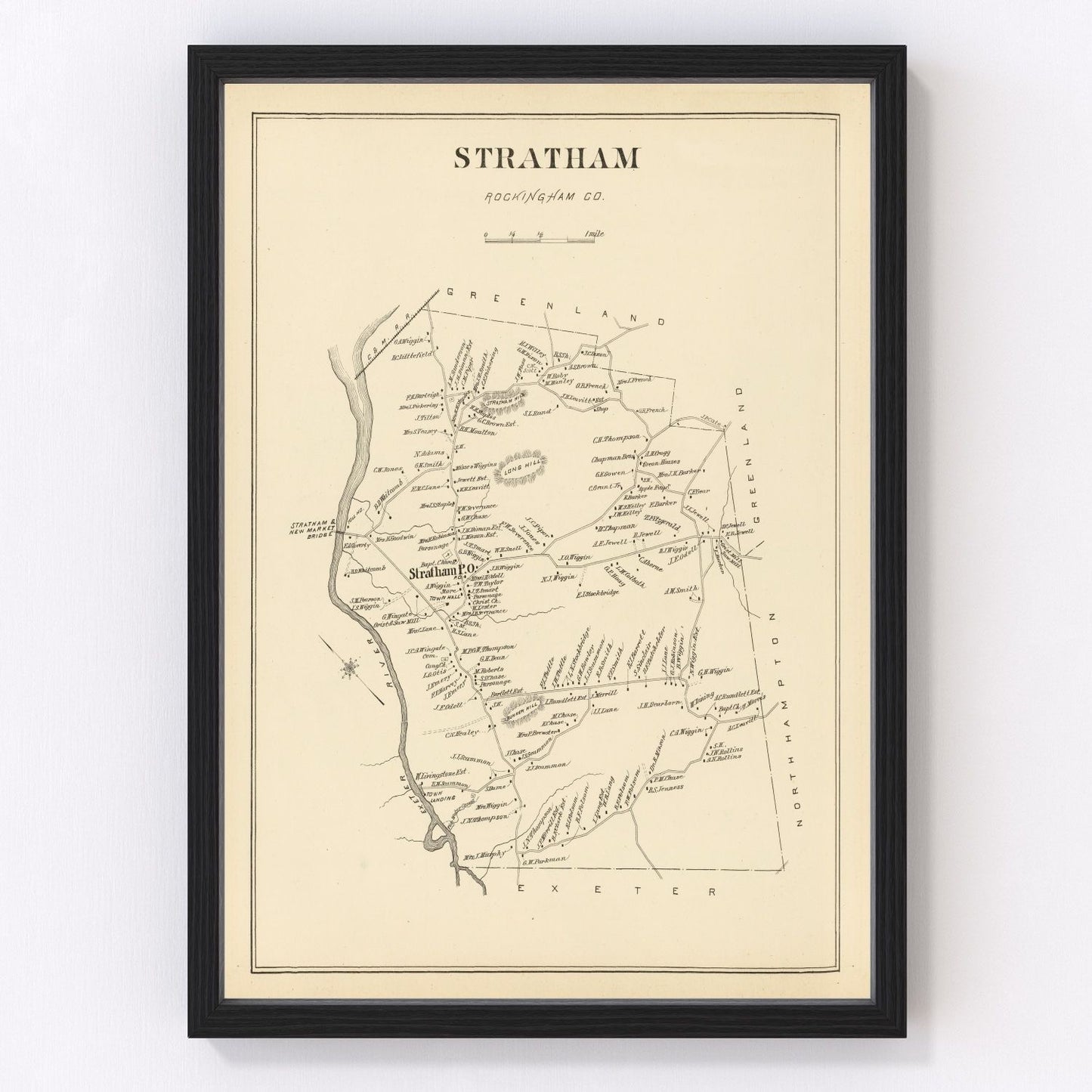 Vintage Map of Stratham, New Hampshire 1892