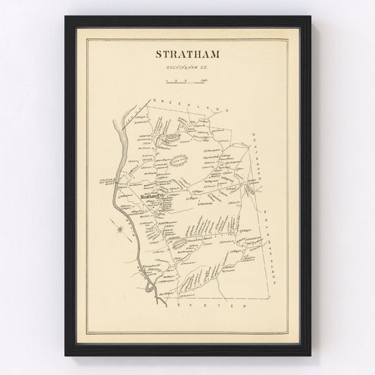 Vintage Map of Stratham, New Hampshire 1892