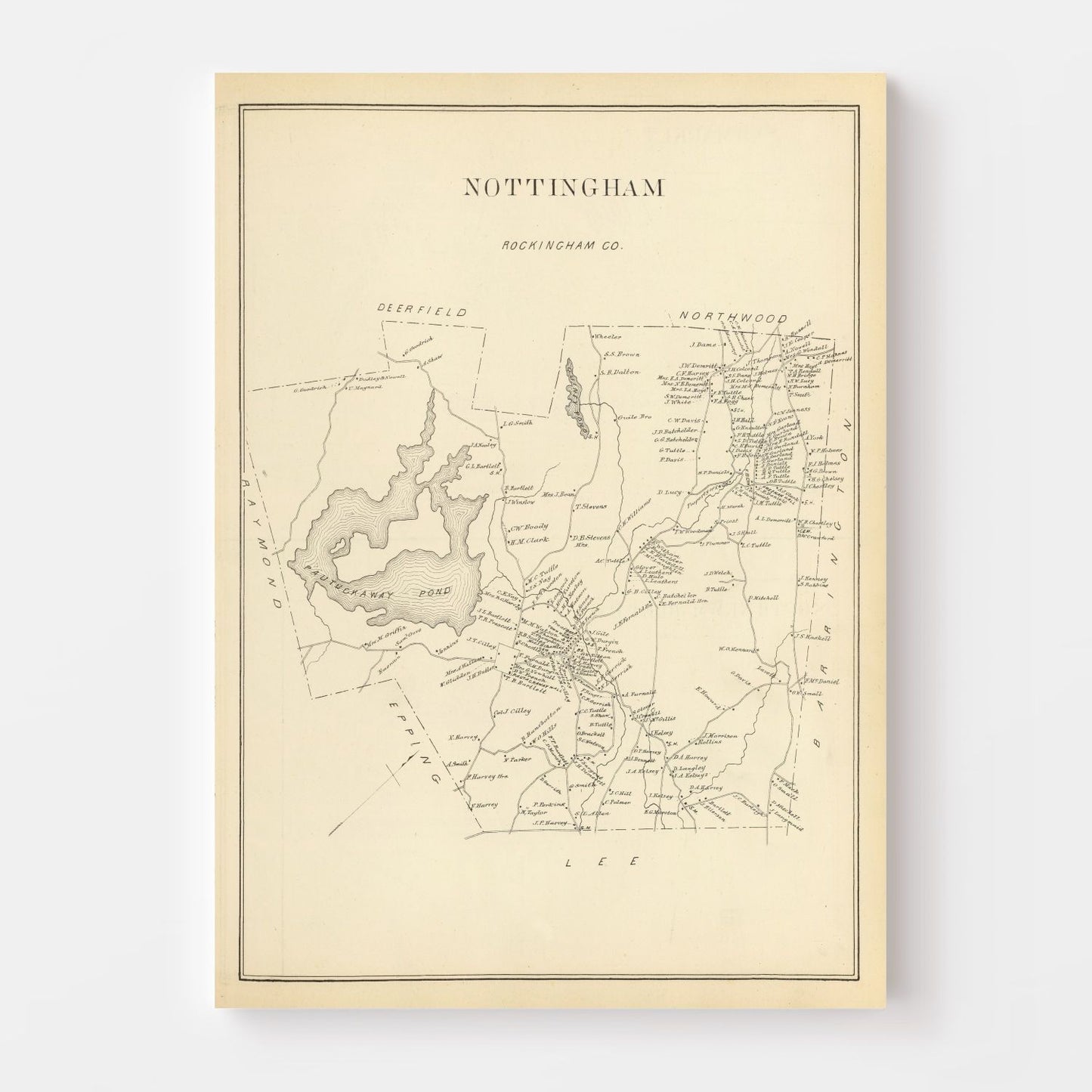 Vintage Map of Nottingham, New Hampshire 1892