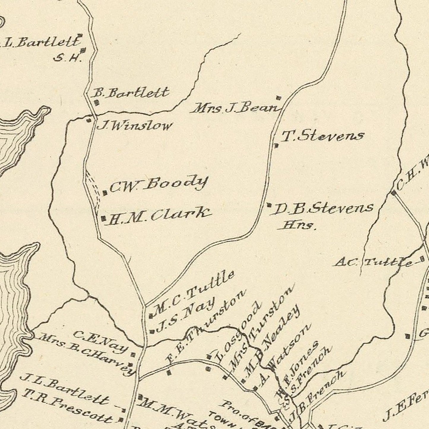 Vintage Map of Nottingham, New Hampshire 1892