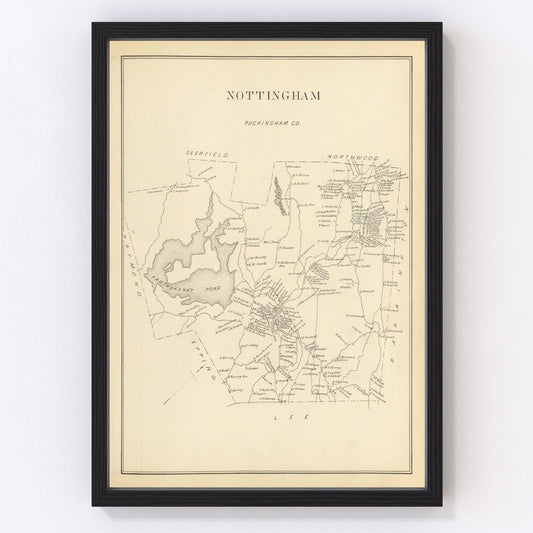 Vintage Map of Nottingham, New Hampshire 1892