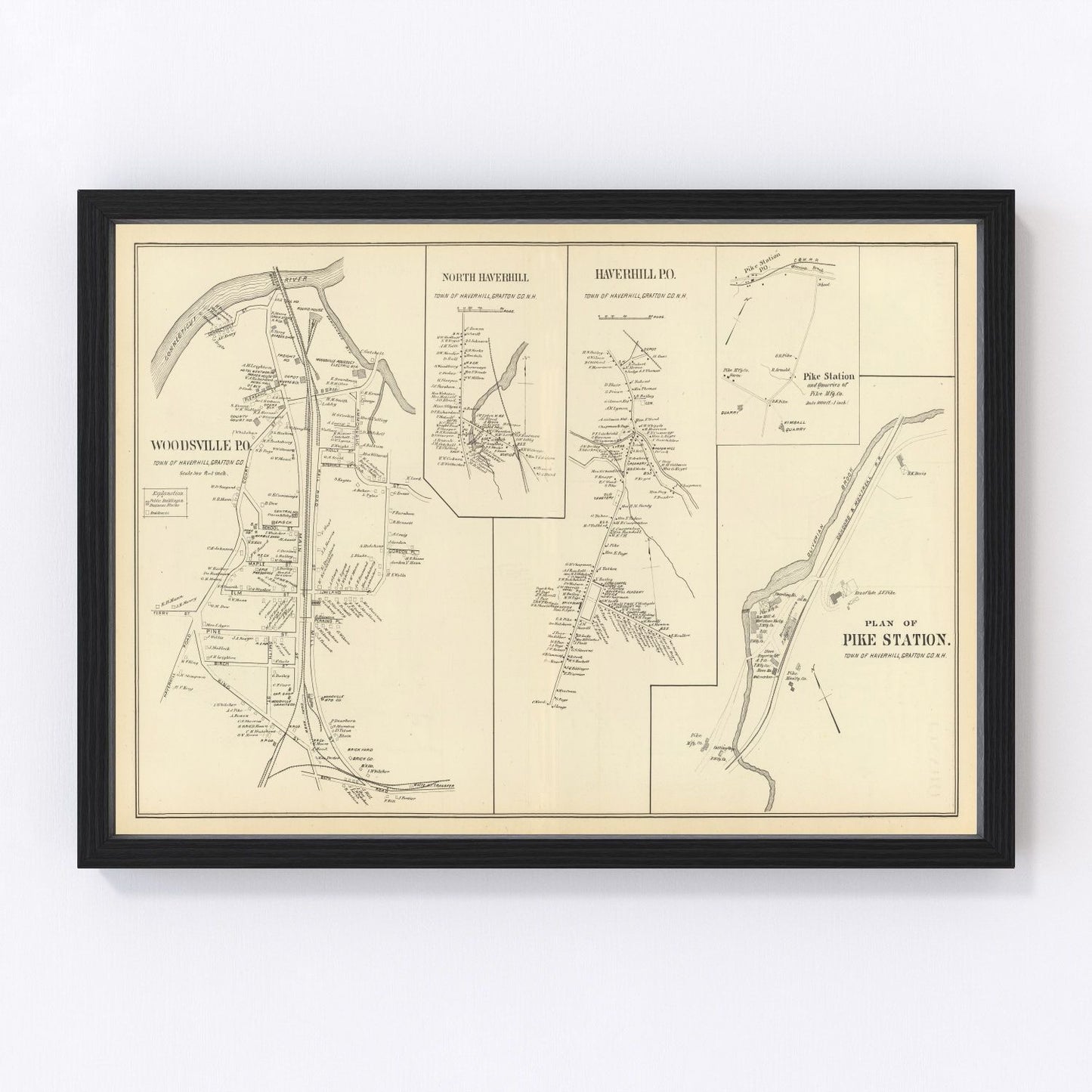 Vintage Map of Haverhill, New Hampshire 1892