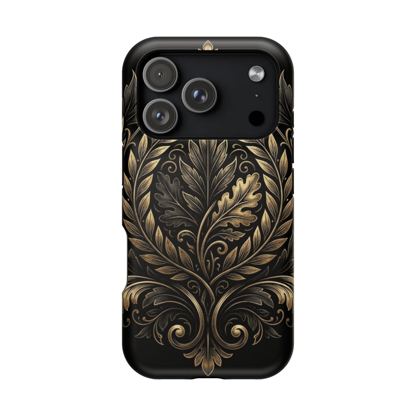 Baroque Gold Leaf Phone Case — Impact-Resistant Protective Cover
