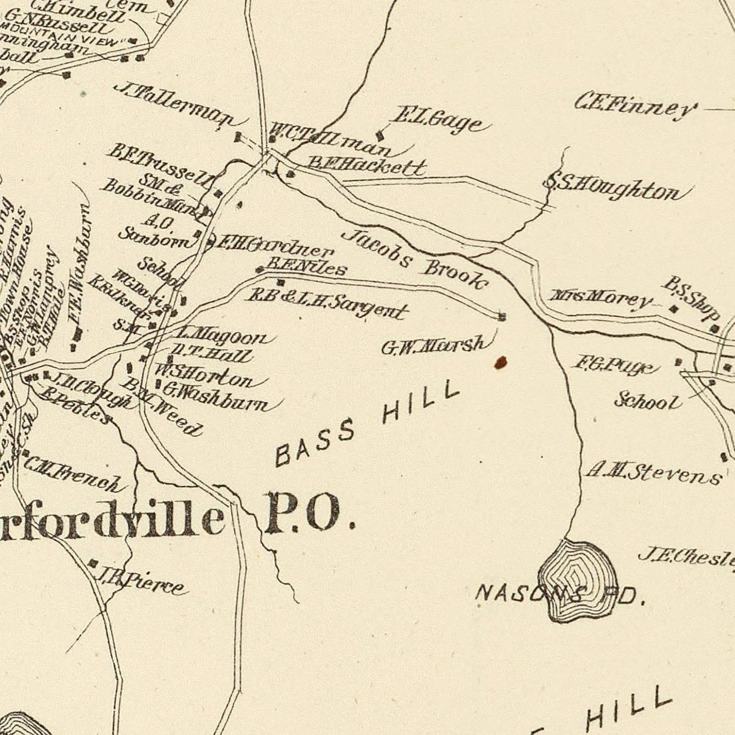 Vintage Map of Orford, New Hampshire 1892