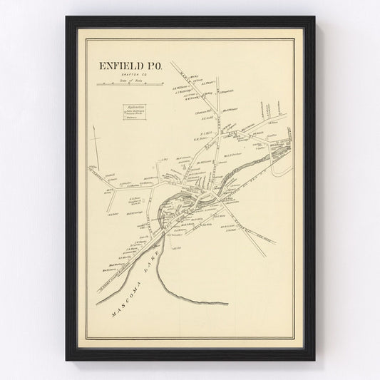 Vintage Map of Enfield, New Hampshire 1892
