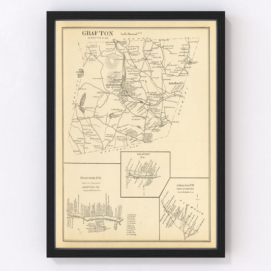 Vintage Map of Franconia, New Hampshire 1892