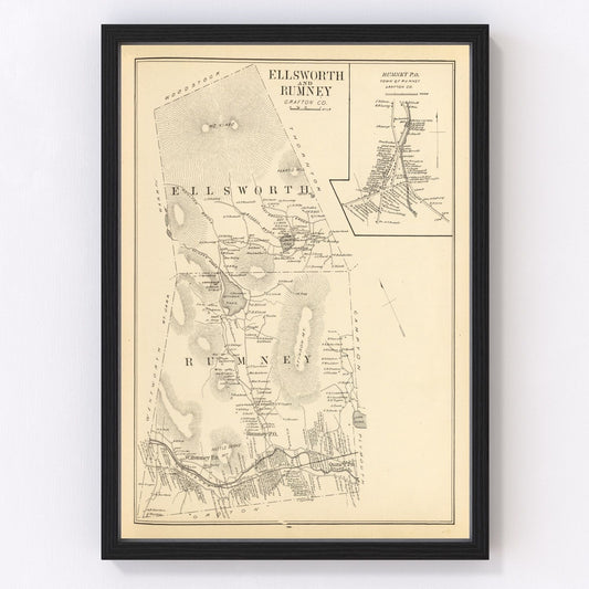 Vintage Map of Ellsworth, New Hampshire 1892