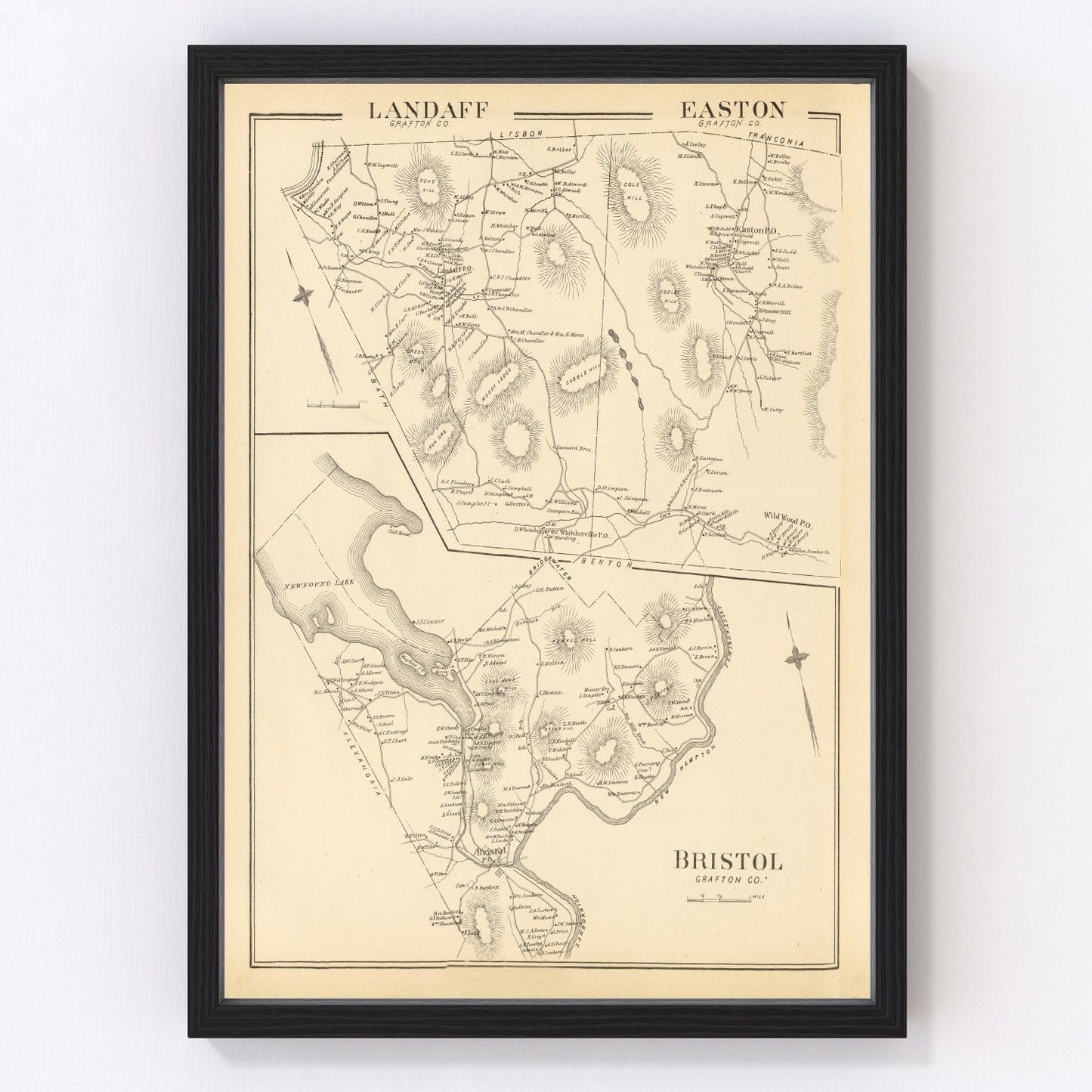 Vintage Map of Easton, New Hampshire 1892