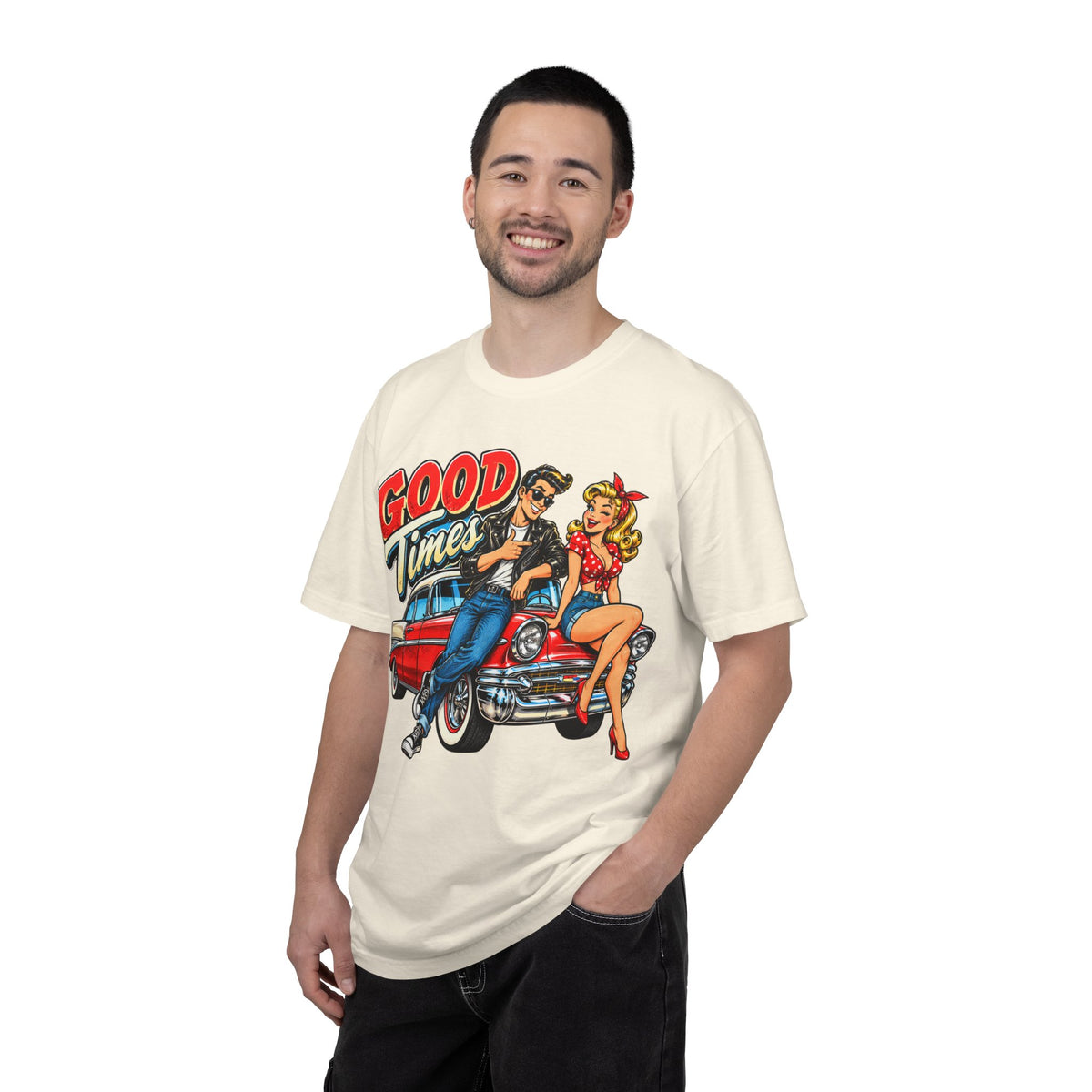 Good Times Retro Car Tee — Vintage 1950s Rockabilly Graphic T‑Shirt
