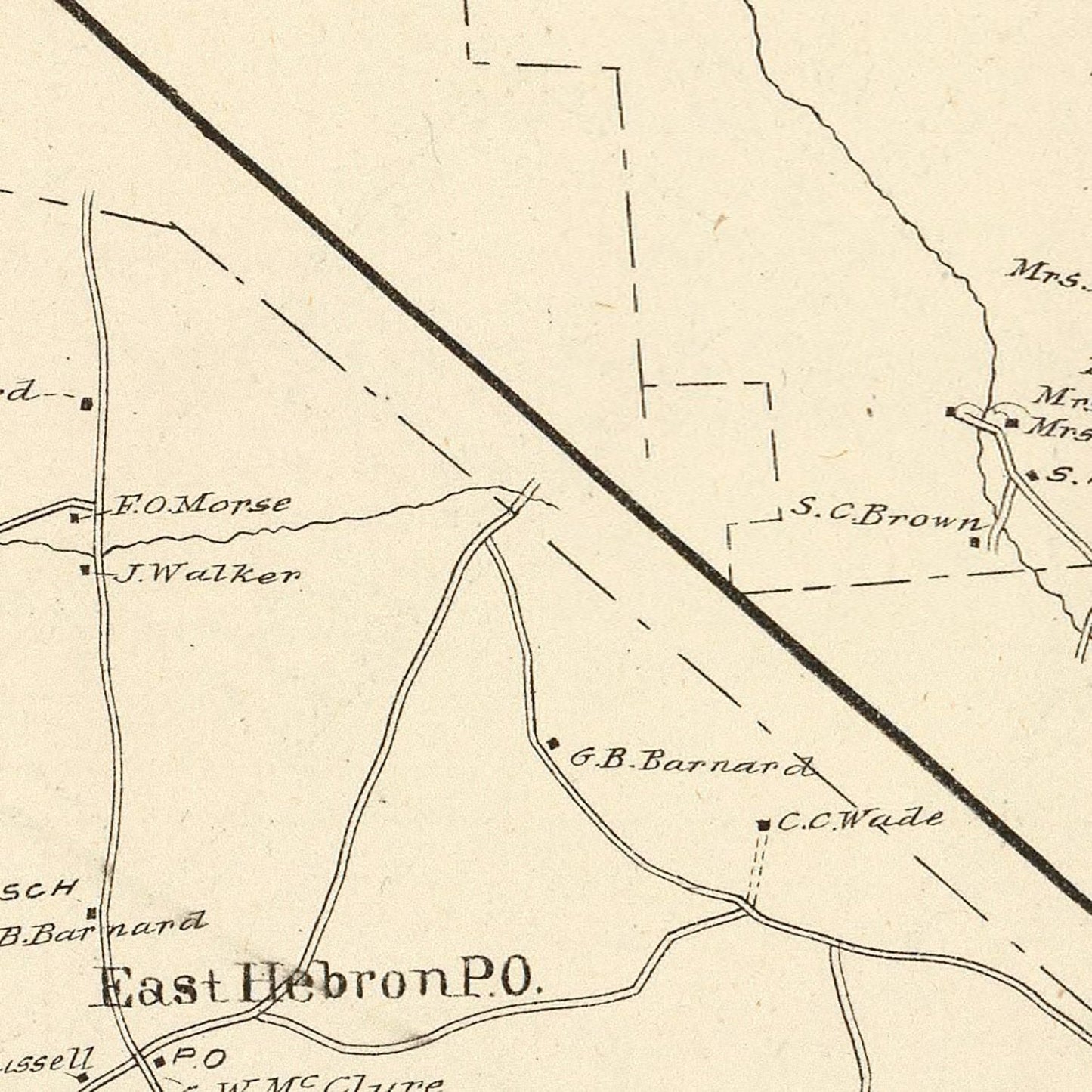Vintage Map of Bridgewater, New Hampshire 1892