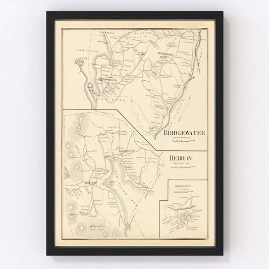 Vintage Map of Bridgewater, New Hampshire 1892