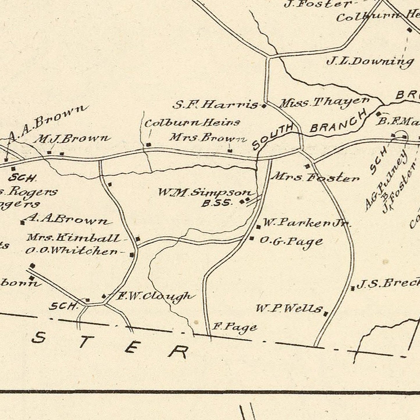 Vintage Map of Wentworth, New Hampshire 1892