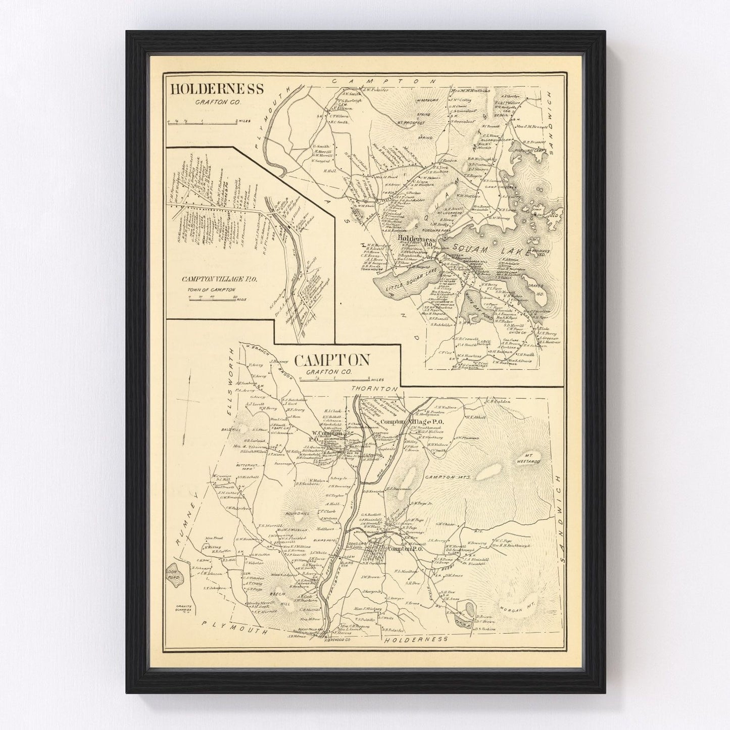 Vintage Map of Campton, New Hampshire 1892